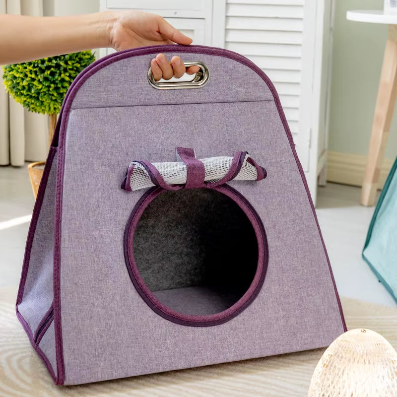 Manufacturer Wholesale Portable Foldable Cat Carrier House with Scratcher