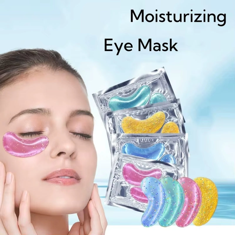 Private Label Shimmer Soft Hydrating Eye Gels Pads Brightening Skin Treatment Mask Wholesale Moisturizing Hydrogel Eye Mask