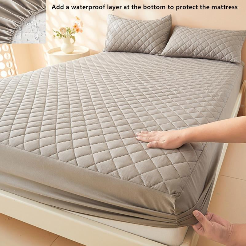 Solid Color Quilted Fitted Sheet without Pillowcase, 1/2 Counts/Set Soft Comfortable Breathable Fitted Sheet, Bedding Supplies for Home Bedroom Hotel