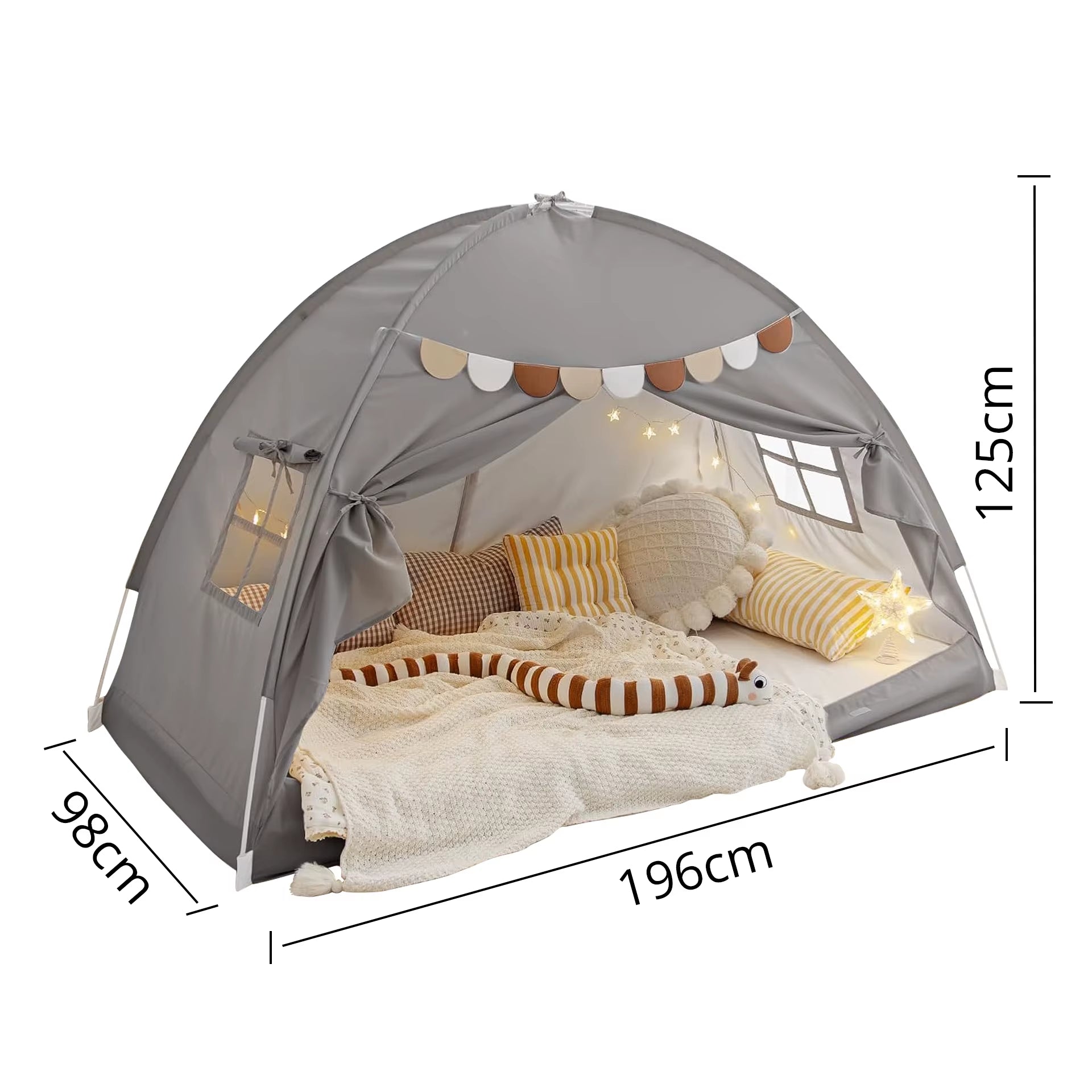 Portable Breathable Kids Bed Tent with Blackout & Dream Features for Baby Crib Mosquito Net Drafty Room in Black Color