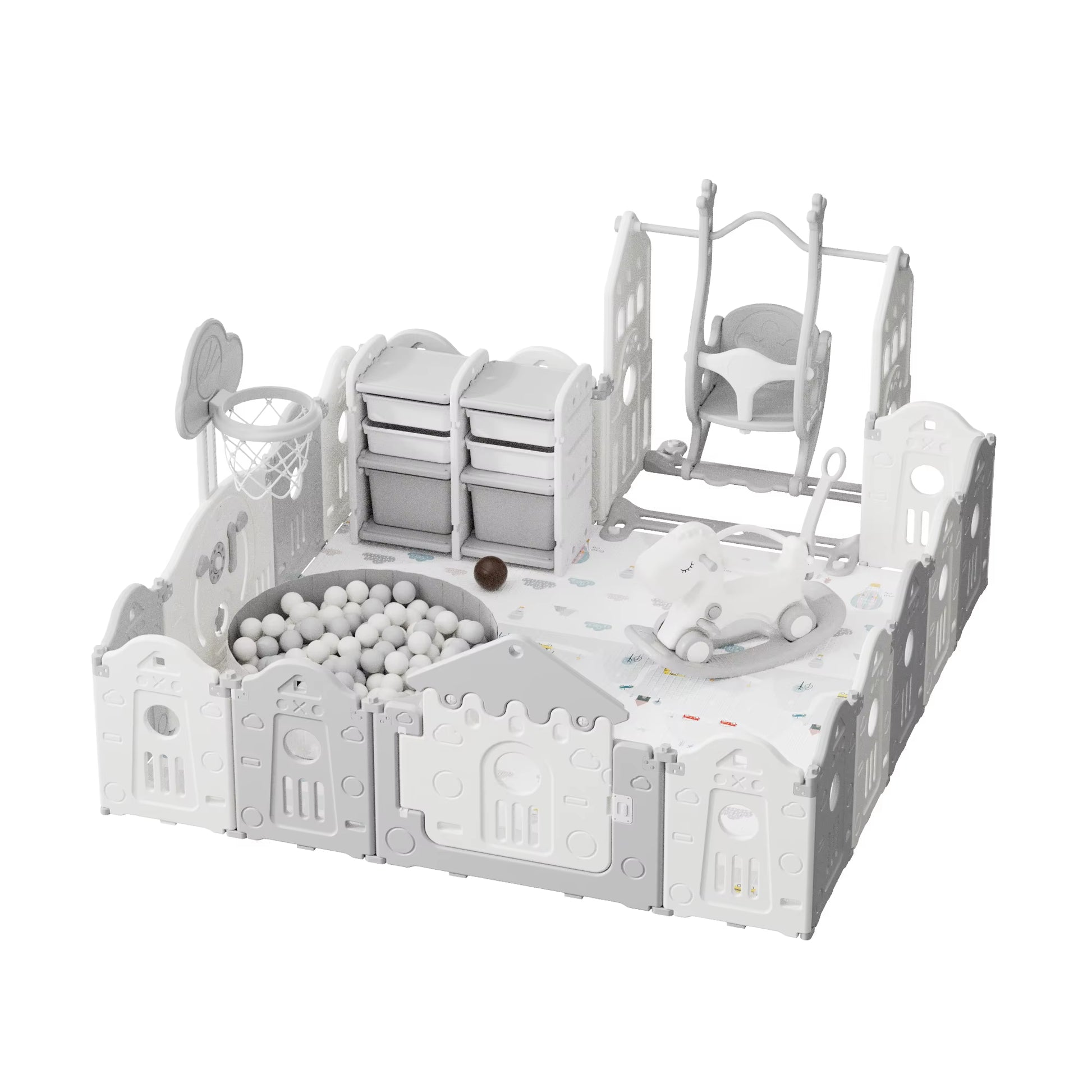 Feelkids New Arrival Indoor Kids' Playpen Foldable HDPE Plastic Fence Hot Sale Playground Playhouses for Park Use