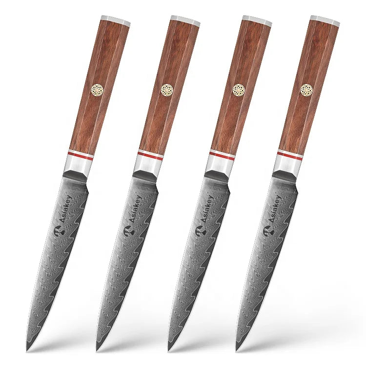 High Quality Professional Chef Knife Kits Rose Wood Handle Customized Logo Japanese Kitchen Knife Set