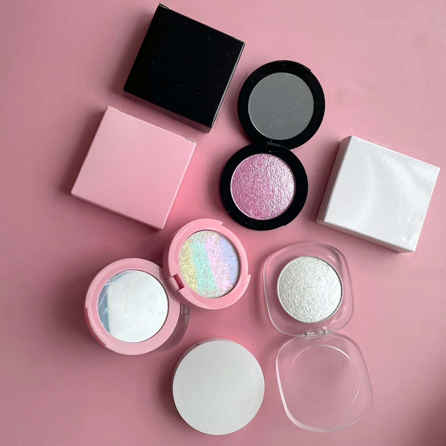Wholesale Makeup Vegan Highlight Palette High Pigment Face Powder Cosmetic Private Label Waterproof Single Shimmer Highlighter