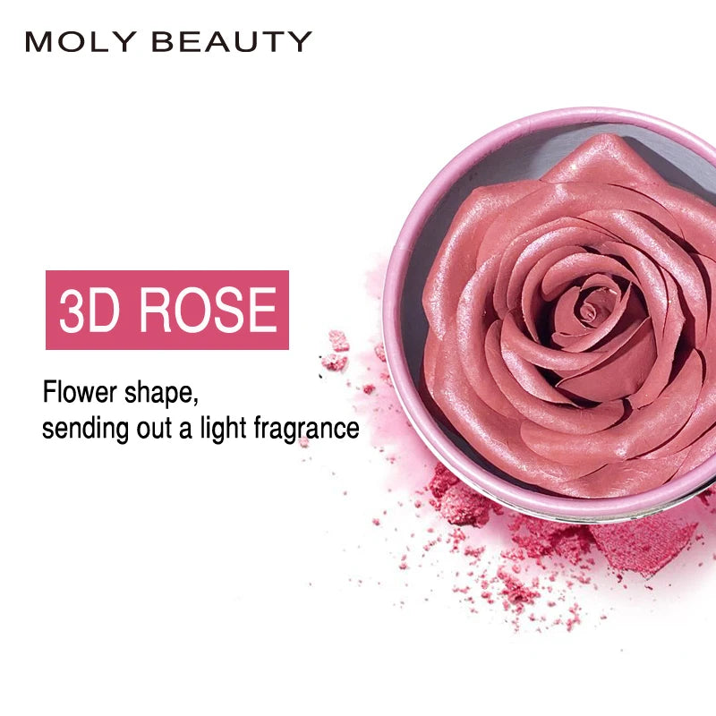 Wholesale Private Label Shimmer Glitter 3D Rose Blush Highlighter Check&Body Blusher Long Lasting Makeup