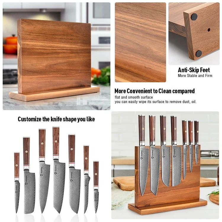 High Quality Professional Chef Knife Kits Rose Wood Handle Customized Logo Japanese Kitchen Knife Set