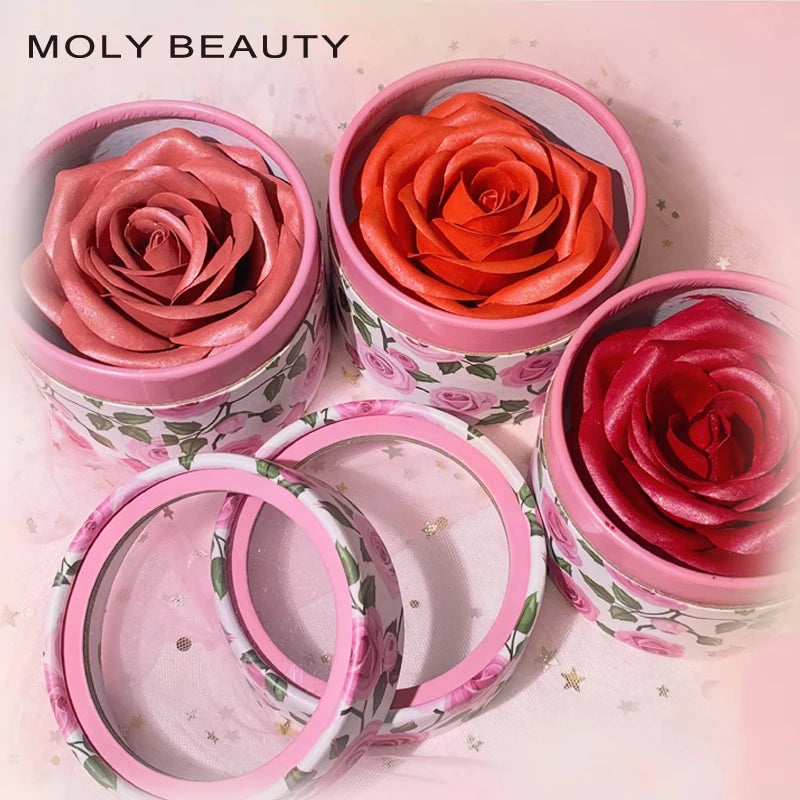Wholesale Private Label Shimmer Glitter 3D Rose Blush Highlighter Check&Body Blusher Long Lasting Makeup