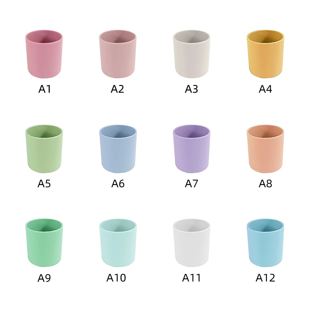 Kids Weaning Products Silicone Tableware Plate Bowl Spoon Fork Bebes Dishe Baby Feeding Sets Supplies for Reborn Baby