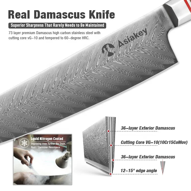 High Quality Professional Chef Knife Kits Rose Wood Handle Customized Logo Japanese Kitchen Knife Set