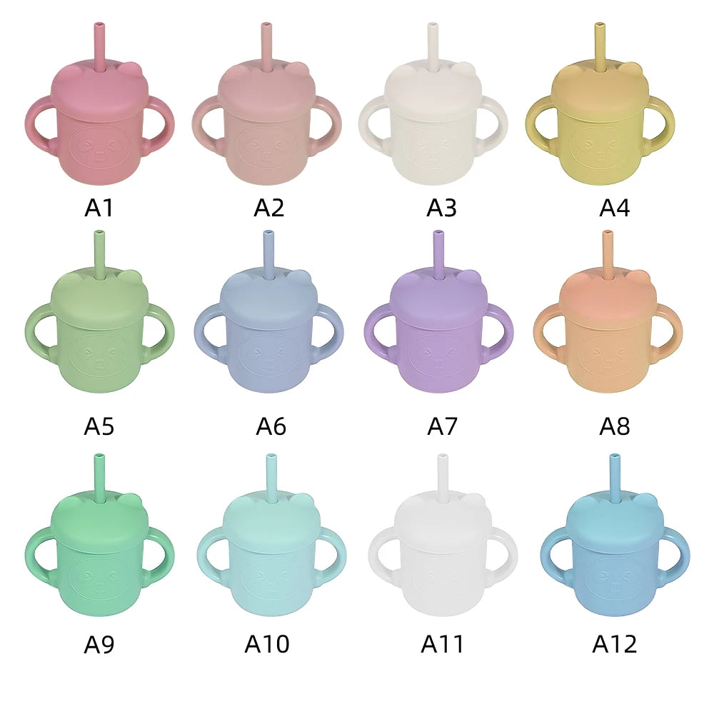 Kids Weaning Products Silicone Tableware Plate Bowl Spoon Fork Bebes Dishe Baby Feeding Sets Supplies for Reborn Baby