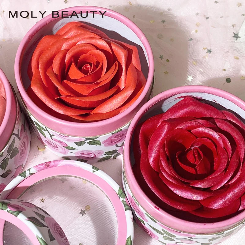 Wholesale Private Label Shimmer Glitter 3D Rose Blush Highlighter Check&Body Blusher Long Lasting Makeup