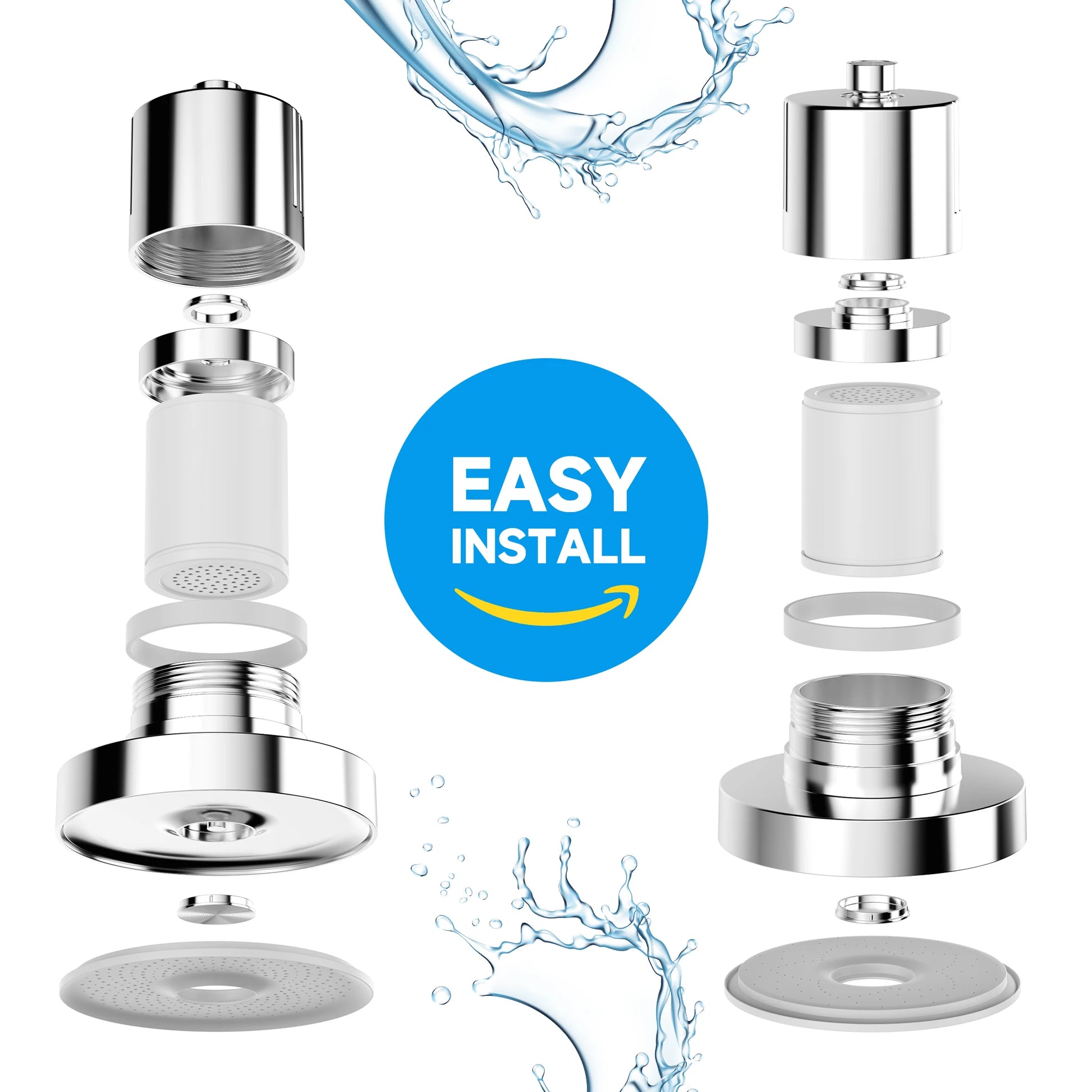 Black Shower Head with Water Softener - Shower Filter Removes Toxic Chemicals and 98% Chlorine - High Pressure Hard Water Filter