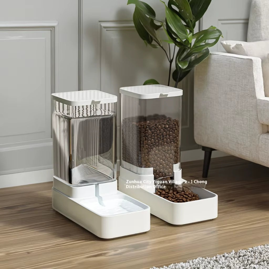 Gravity Pet Feeder and Water Dispenser Set Automatic Dog Feeder and Dog Water Dispenser for Dogs Cats Pets Animal Large Capacity