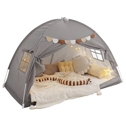Portable Breathable Kids Bed Tent with Blackout & Dream Features for Baby Crib Mosquito Net Drafty Room in Black Color