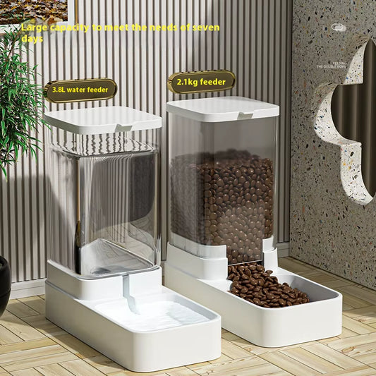 Gravity Pet Feeder and Water Dispenser Set Automatic Dog Feeder and Dog Water Dispenser for Dogs Cats Pets Animal Large Capacity