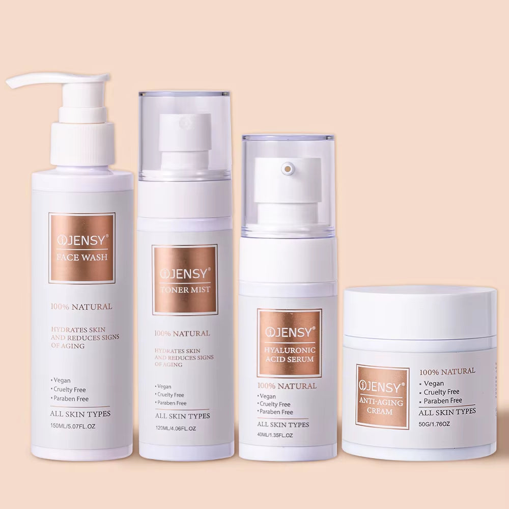 Natural Collagen Skincare Korean Private Label Natural Pure Organic Rice Water Wholesale Anti-Wrinkle Anti-Aging Skin Care Set