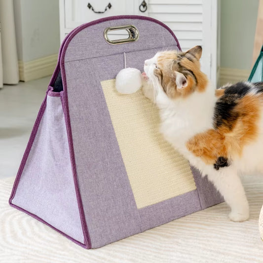 Manufacturer Wholesale Portable Foldable Cat Carrier House with Scratcher
