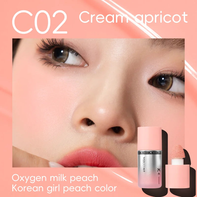 Lady'S Face Beauty Makeup Pink Waterproof Nude Pink Color Liquid Blush