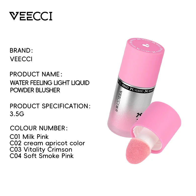 Lady'S Face Beauty Makeup Pink Waterproof Nude Pink Color Liquid Blush